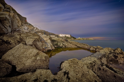 Vico Baths, Dalkey, long exposure night time photo