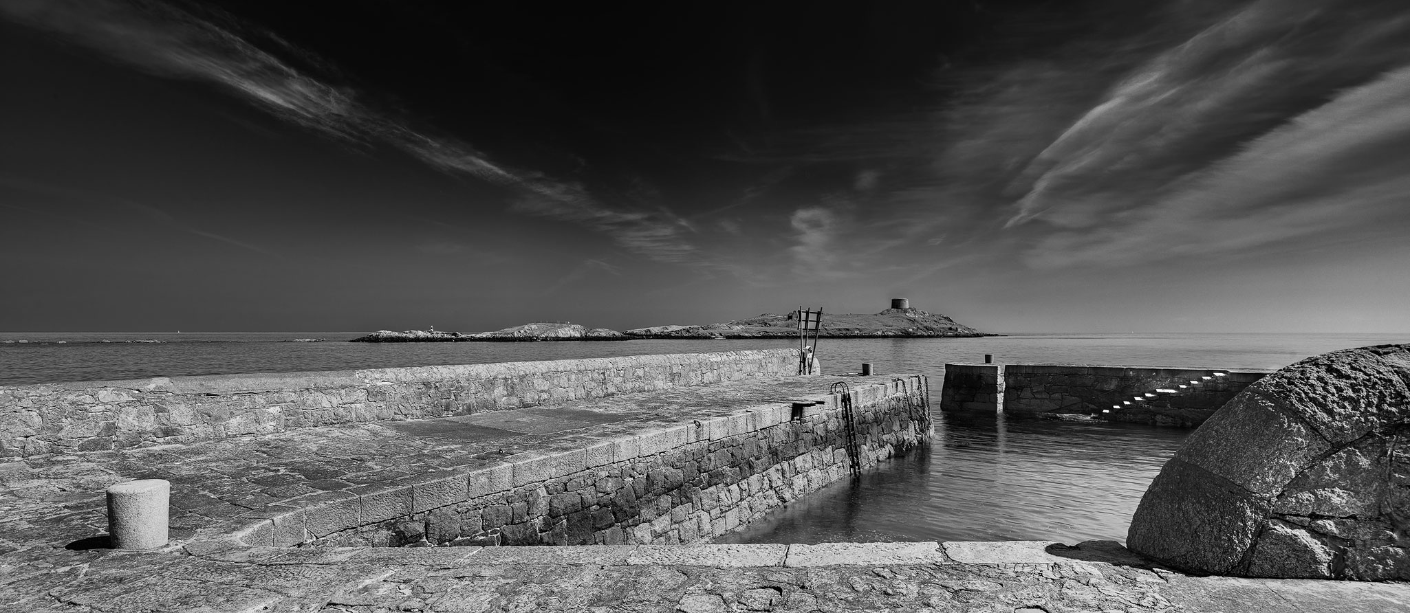 Coliemore Harbour Dalkey Black And White Photo