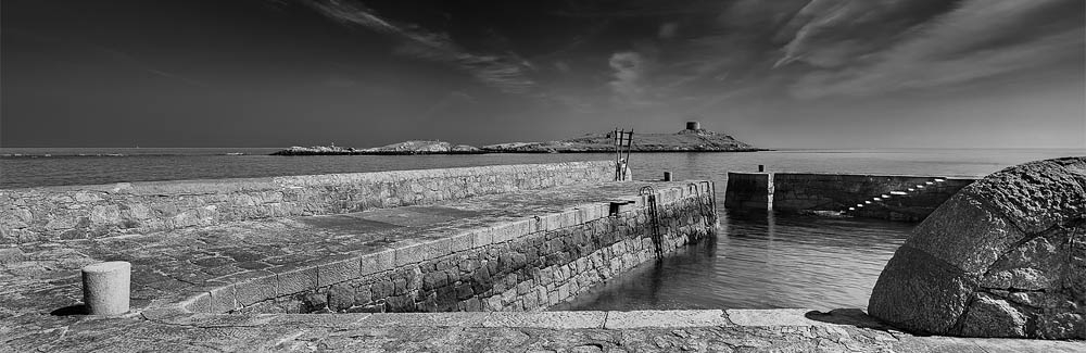 Coliemore Harbour Dalkey Black And White Photo