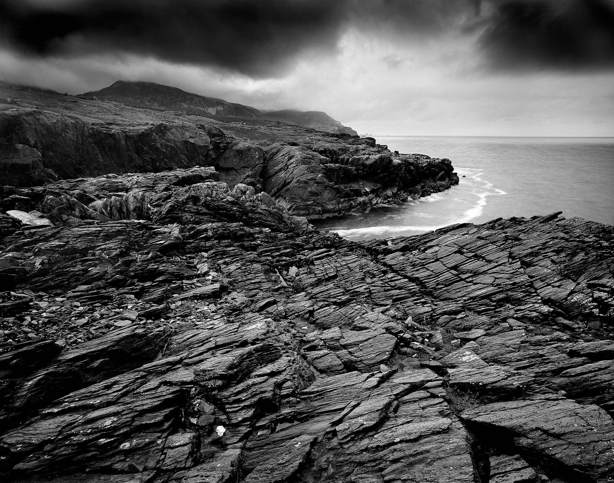 Loughros Point Donegal black and white seascape photo