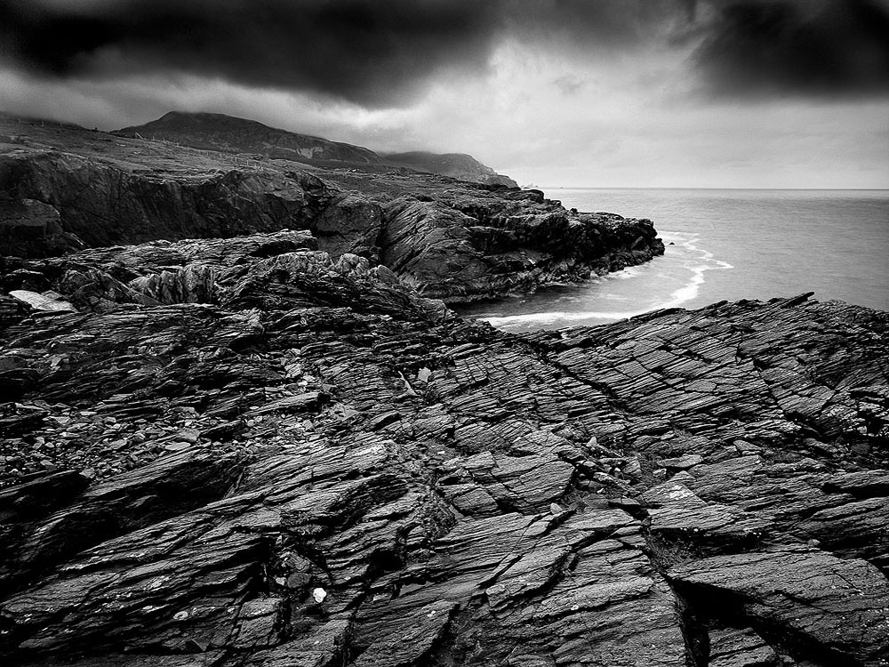 Loughros Point Donegal black and white seascape photo