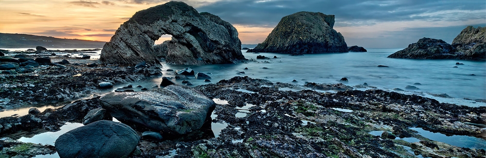 sunset photo Ballintoy arch aintrim