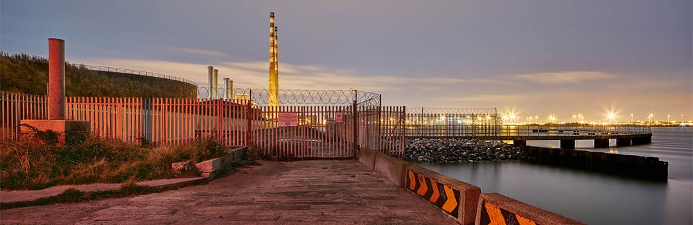 poolbeg power station night Pigeon House dublin