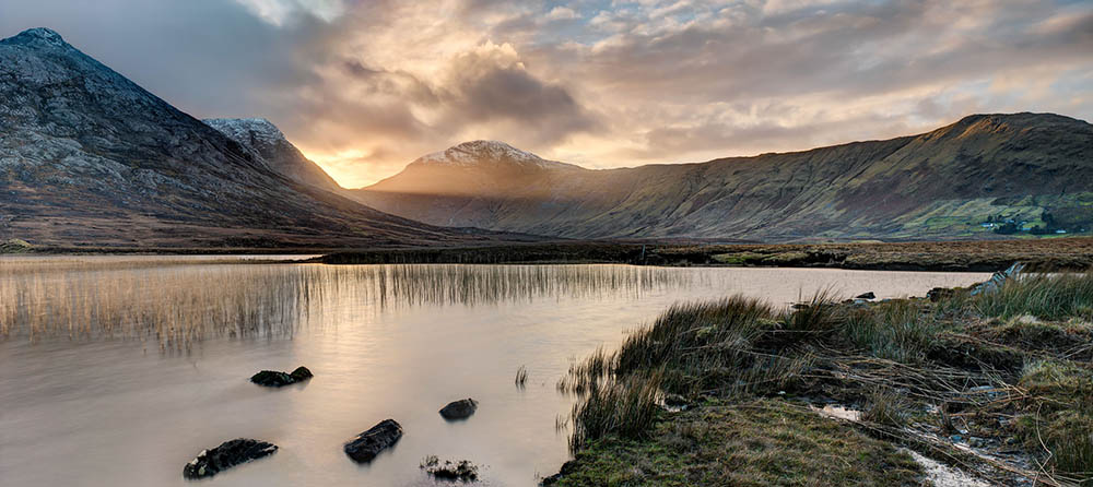 sunset photo Lough Inagh connemara county galway