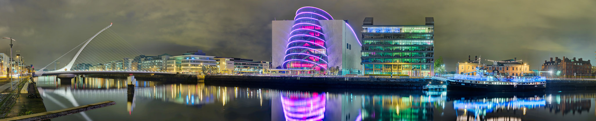 Superwide Panoramic of the Dublin Quays