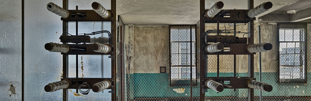 The transformers in the old Switchgear house at the Pigeon House Power station.