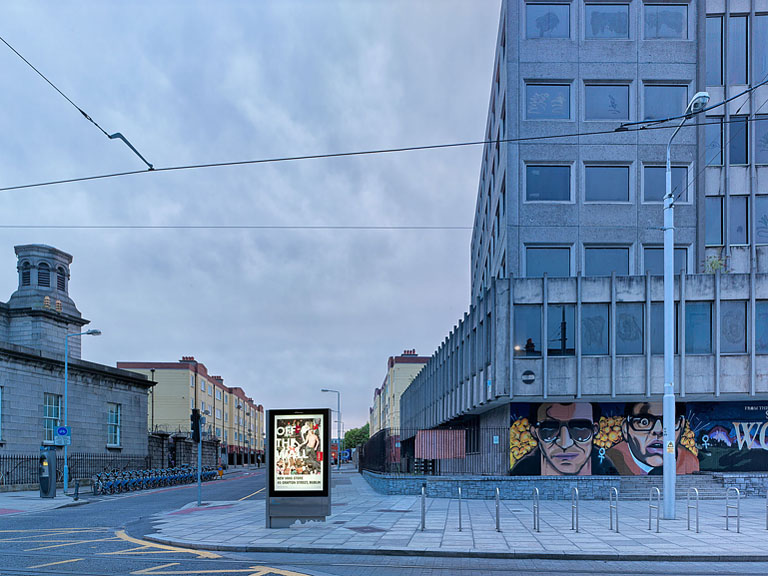 Fine art photograph of the old Dublin Motor Tax Office with strong concrete and glass facade