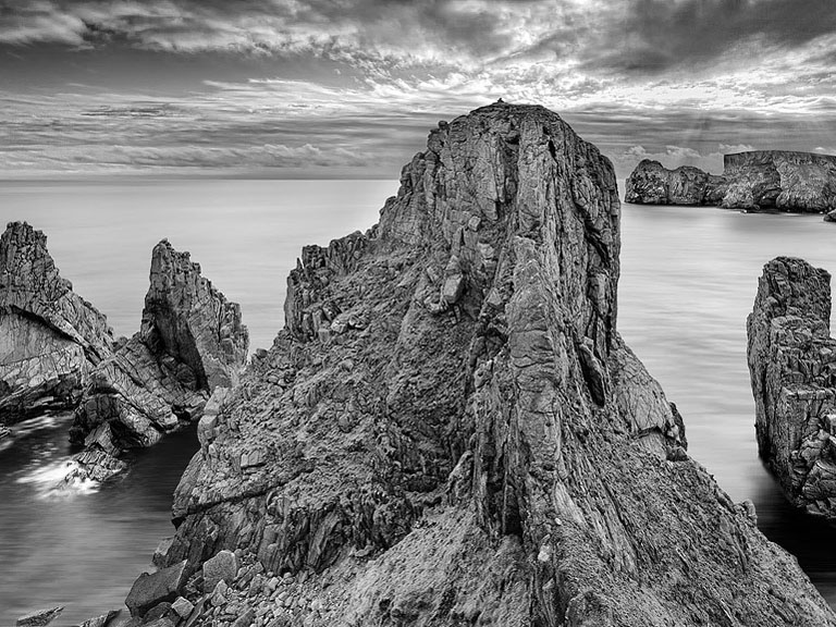 Fine art landscape photograph of rocky coastline and Atlantic light at Tory Island in County Donegal