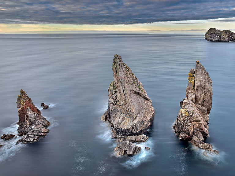 Fine art photograph of a rocky headland on Tory Island in County Donegal with Atlantic sea
