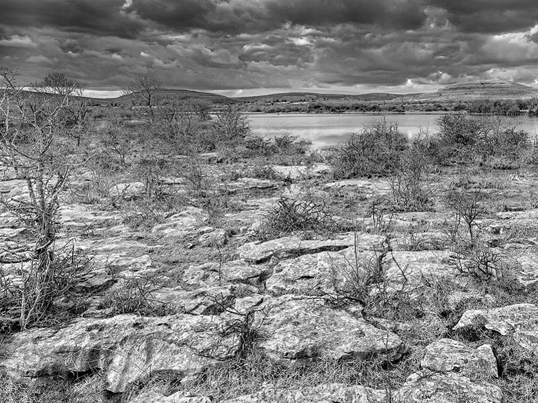 Fine art landscape photograph of a turlough within limestone pavement in the Burren, County Clare