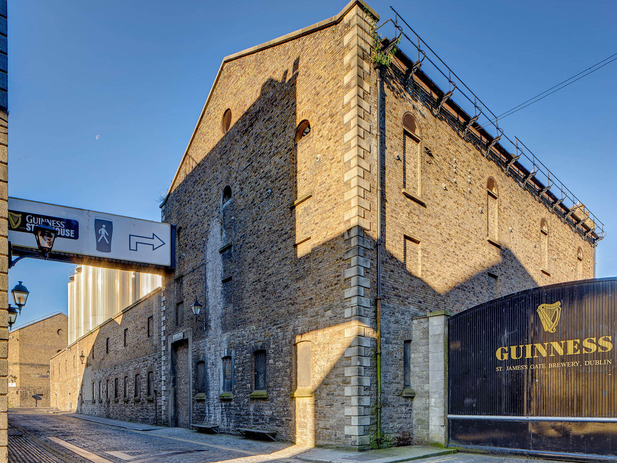 Fine art architectural photograph of the Crane Street gate entrance to the Guinness Storehouse in Dublin