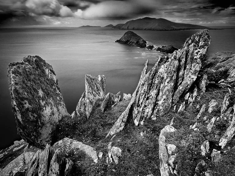 Fine art landscape of Dunmore Head on the Dingle Peninsula in County Kerry with Atlantic sea and cliffs